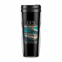 Thumbnail for Cancún International Airport (CUN) Travel Mugs - Poster - Plastic (No Holder) - Black