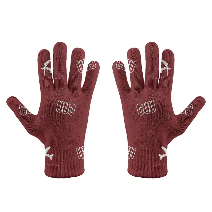 Chihuahua International Airport (CUU) Gloves - Gloves - Full - Pattern - Dark Red