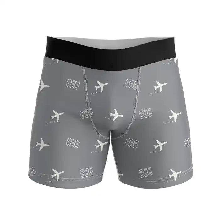 Chihuahua International Airport (CUU) Men Boxers - Pattern - Gray