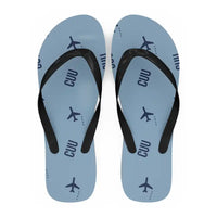 Thumbnail for Chihuahua International Airport (CUU) Slippers & Flip Flops - Slippers - Flip Flops - Pattern - Light Blue