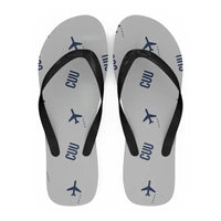 Thumbnail for Chihuahua International Airport (CUU) Slippers & Flip Flops - Slippers - Flip Flops - Pattern - Light Gray