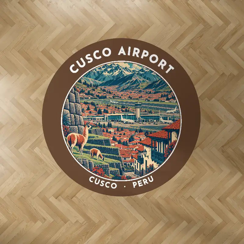 Alejandro Velasco Astete International Airport (CUZ) Carpets - Carpet Round - Badge - Brown