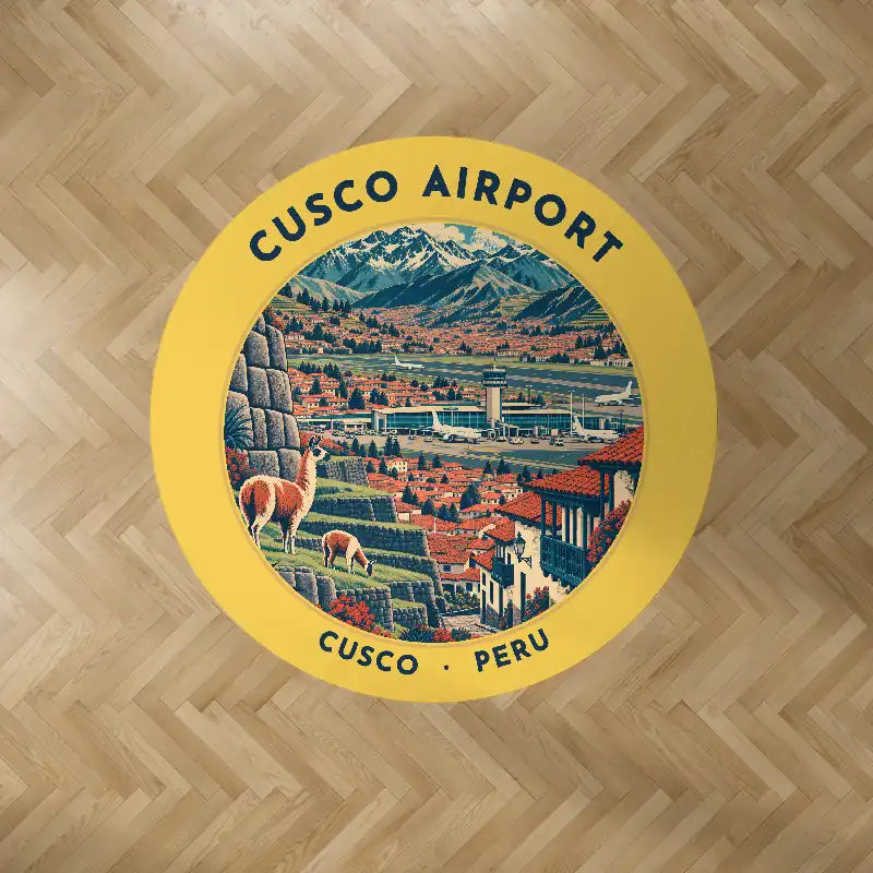Alejandro Velasco Astete International Airport (CUZ) Carpets - Carpet Round - Badge - Yellow