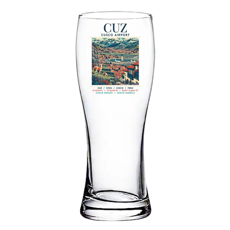 Alejandro Velasco Astete International Airport (CUZ) Glasses - Poster - Pilsner Beer Glass