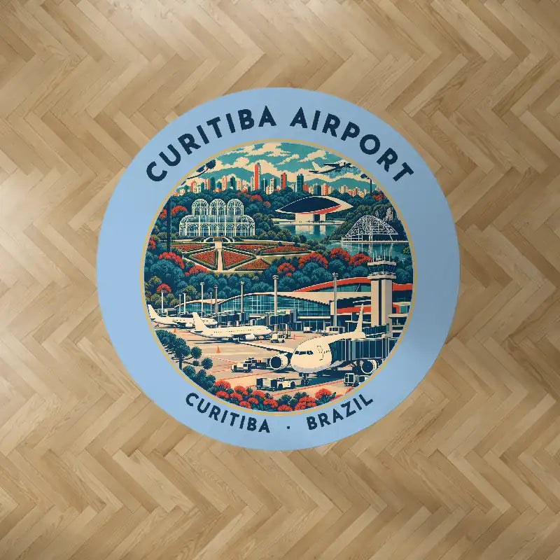 Afonso Pena International Airport (CWB) Carpets - Carpet Round - Badge - Light Blue