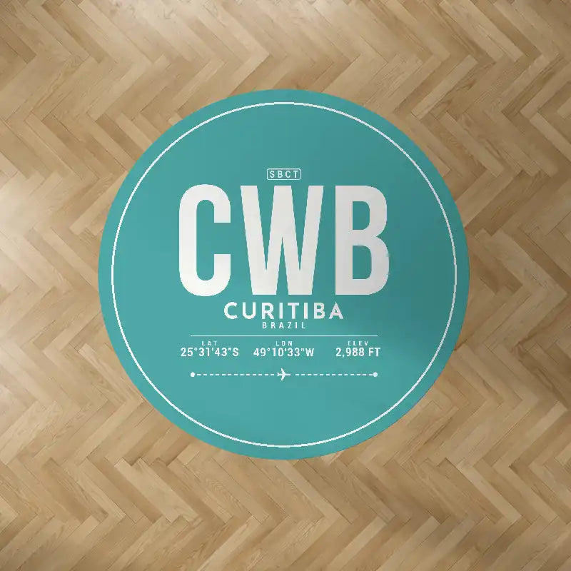 Afonso Pena International Airport (CWB) Carpets - Carpet Round - ID Tag - Turquoise