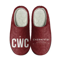 Thumbnail for Chernivtsi International Airport (CWC) Slippers & Flip Flops - Slippers - Cotton - Code - Different - Dark Red