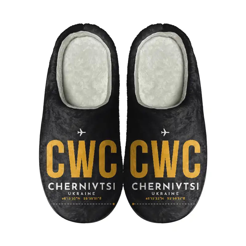 Chernivtsi International Airport (CWC) Slippers & Flip Flops - Slippers - Cotton - Code - Same - Black