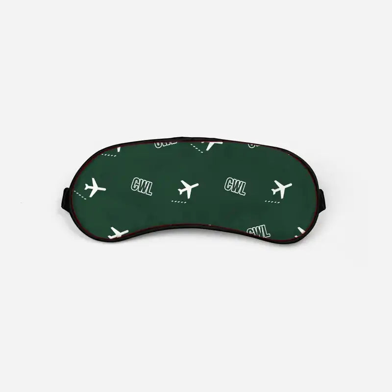 Cardiff Airport (CWL) Sleep Masks - Sleep Mask - Pattern - Dark Green