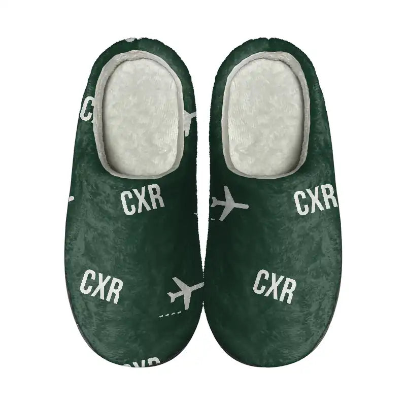 Cam Ranh International Airport Nha Trang (CXR) Slippers & Flip Flops - Slippers - Cotton - Pattern - Dark Green