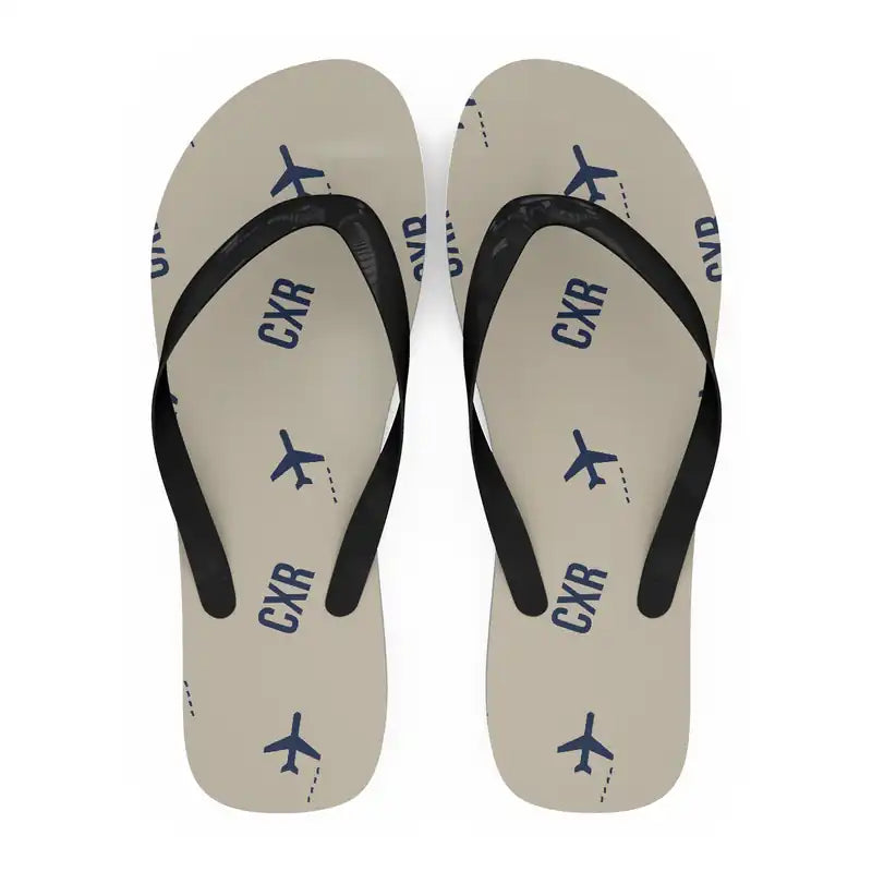 Cam Ranh International Airport Nha Trang (CXR) Slippers & Flip Flops - Slippers - Flip Flops - Pattern - Beige