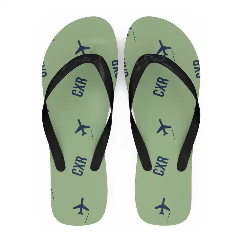 Cam Ranh International Airport Nha Trang (CXR) Slippers & Flip Flops - Slippers - Flip Flops - Pattern - Light Green