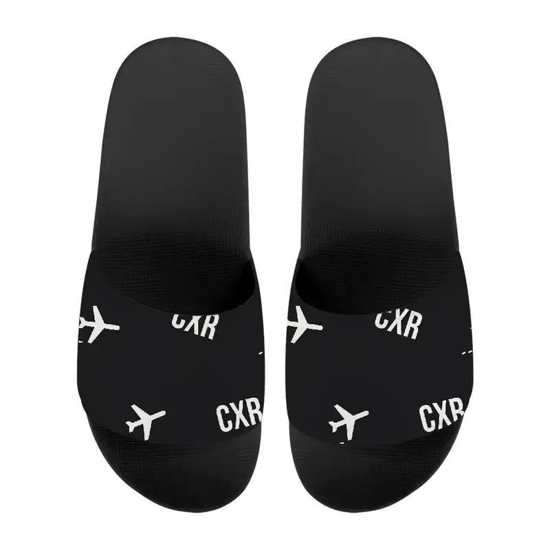 Cam Ranh International Airport Nha Trang (CXR) Slippers & Flip Flops - Slippers - Sport - Pattern - Black