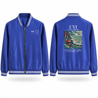 Thumbnail for Chiayi Airport (CYI) Stylish Jackets - Baseball Collar - Poster - Royal Blue