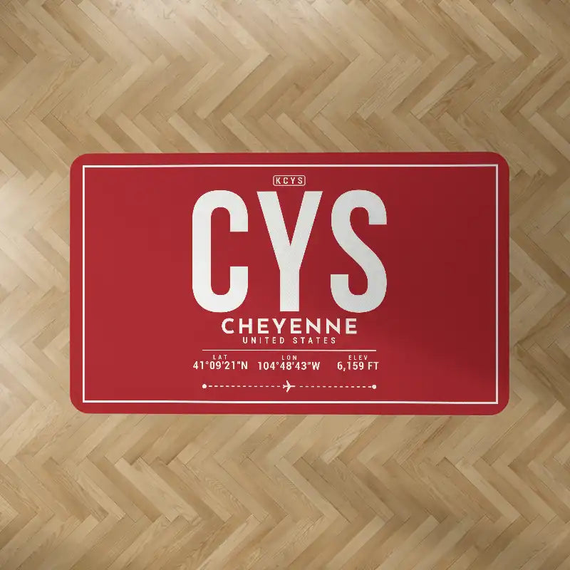 Cheyenne Regional Airport (CYS) Carpets - Carpet Rectangle - ID Tag - Red V2