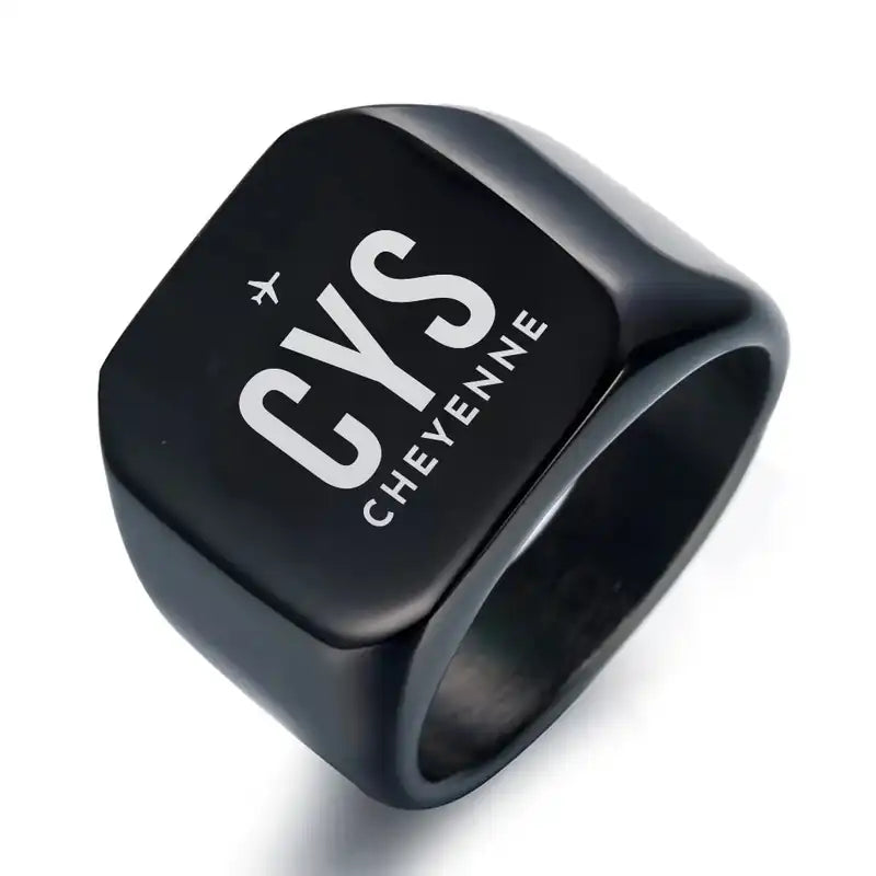 Cheyenne Regional Airport (CYS) Rings - Ring - Black
