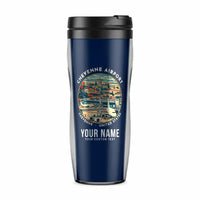 Thumbnail for Cheyenne Regional Airport (CYS) Travel Mugs - Badge + Name - Plastic (No Holder) - Dark Blue