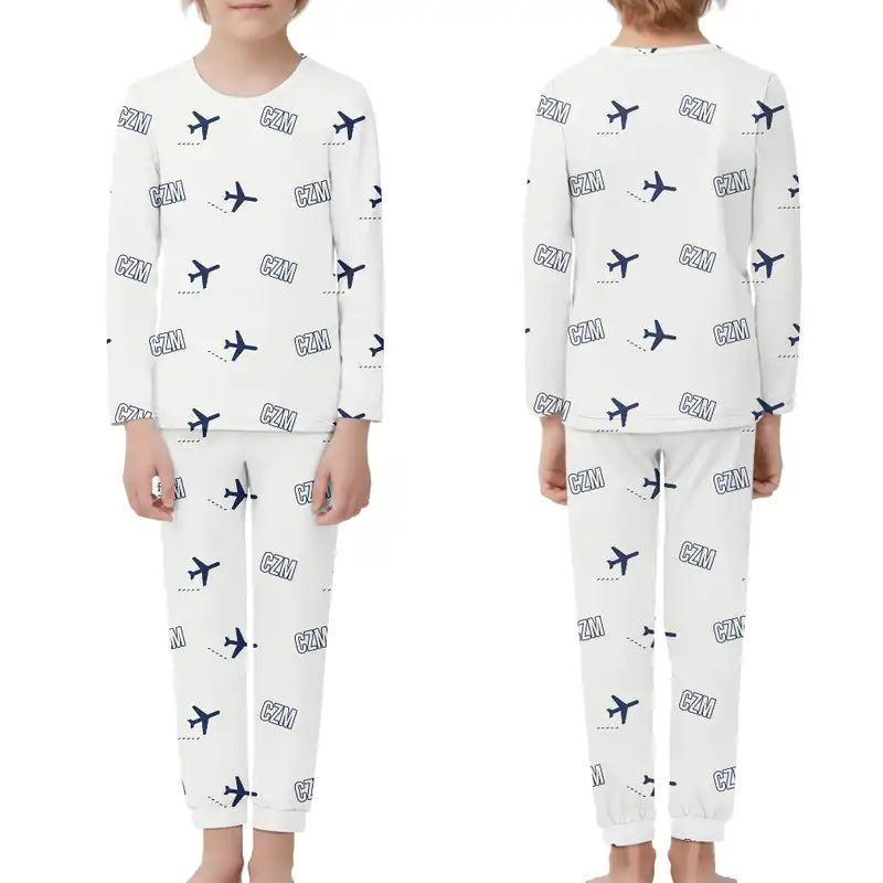 Cozumel International Airport (CZM) Pajamas - Children Pajamas - White