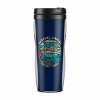 Thumbnail for Cozumel International Airport (CZM) Travel Mugs - Badge - Plastic (No Holder) - Dark Blue