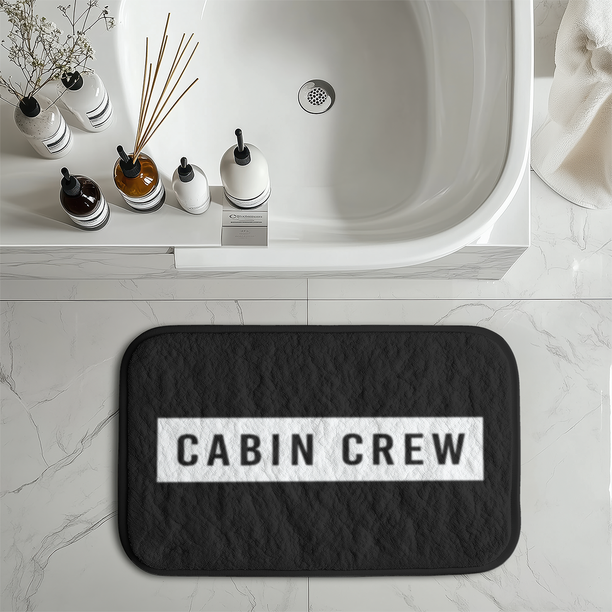 Cabin Crew Text Designed Bath Mats
