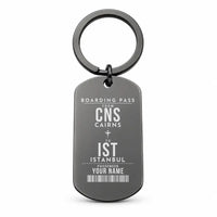 Thumbnail for Cairns Airport CNS - Reef-to-Rainforest Current - Key Chain - Customizable Boarding Pass - Black