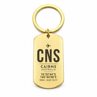Thumbnail for Cairns Airport CNS - Reef-to-Rainforest Current - Key Chain - Original Design - Gold
