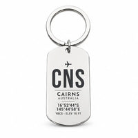Thumbnail for Cairns Airport CNS - Reef-to-Rainforest Current - Key Chain - Original Design - Silver