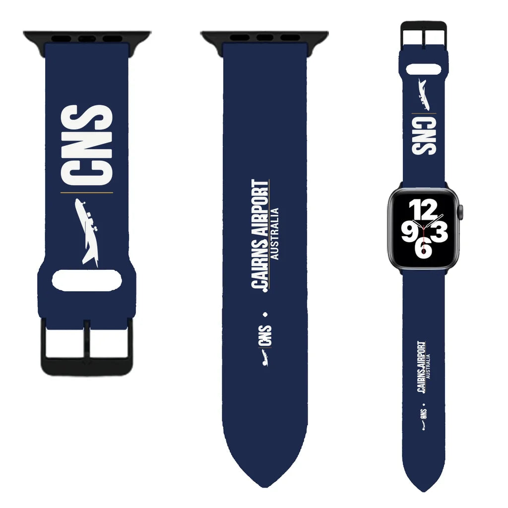 WBV6 | Cairns Airport CNS - Reef-to-Rainforest Current | Navy Blue (Metal Buckle)