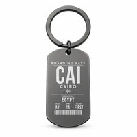 Thumbnail for Cairo International Airport CAI - Key Chain - Boarding Pass Style - Black