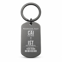 Thumbnail for Cairo International Airport CAI - Key Chain - Customizable Boarding Pass - Black