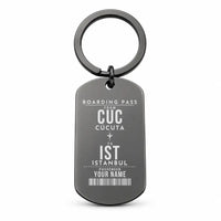 Thumbnail for Camilo Daza International Airport CUC — Cúcuta - Key Chain - Customizable Boarding Pass - Black