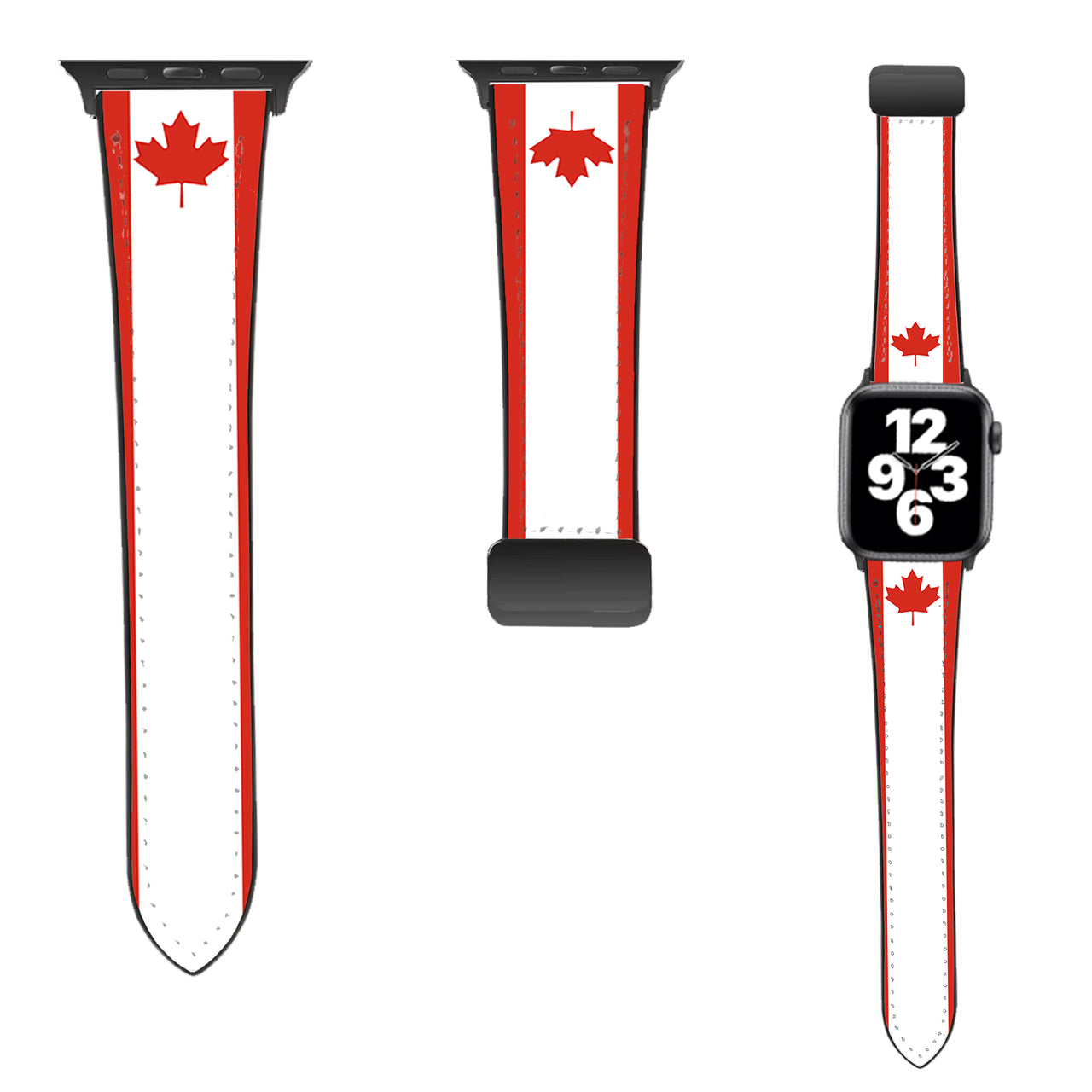 Canada Flag Designed Leather Apple Watch Straps