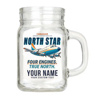Thumbnail for Canadair C-4 Argonaut North Star - Cartoon + Name - Cocktail Glass (Mason Jar)