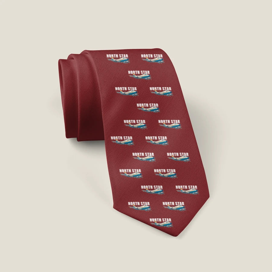 Canadair C-4 Argonaut North Star - Cartoon Pattern - Tie - Dark Red