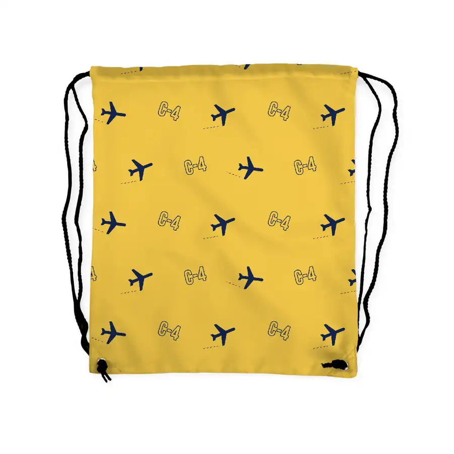Canadair C-4 Argonaut North Star - Drawstring Bag - 3D Pattern - Yellow