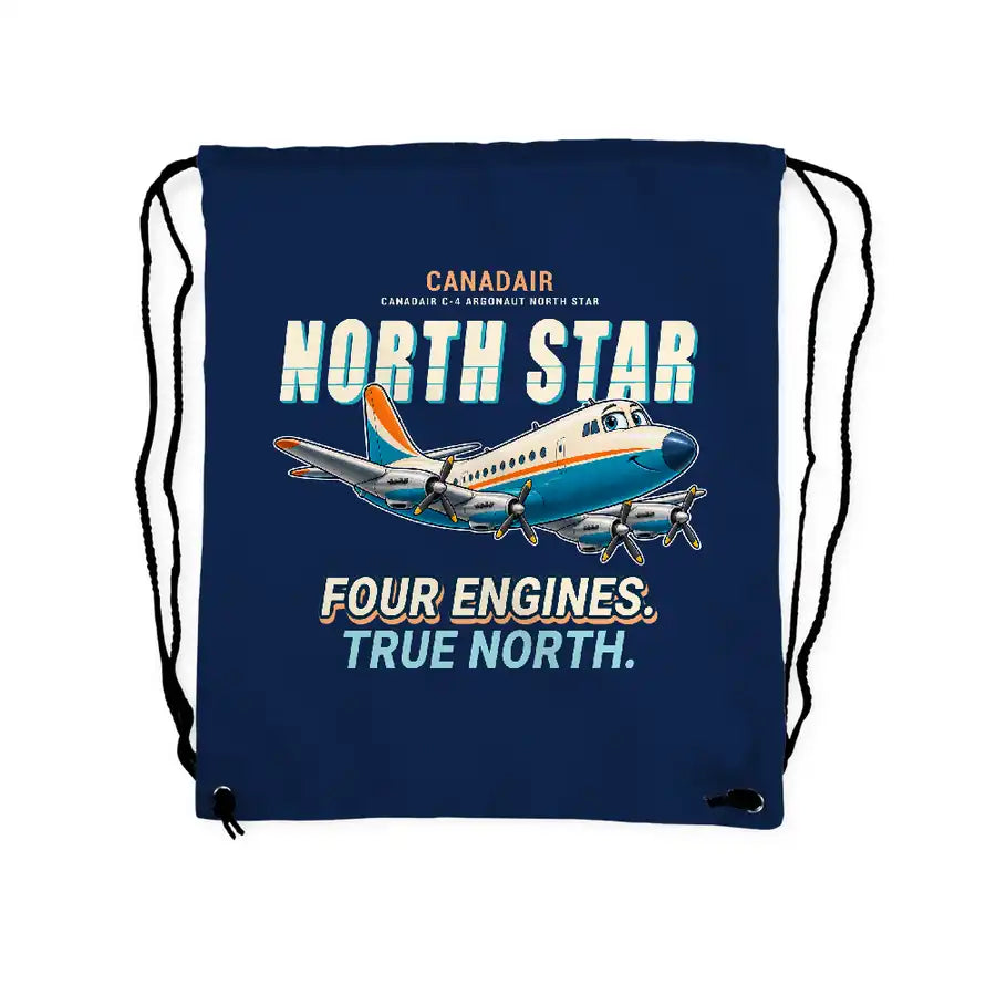 Canadair C-4 Argonaut North Star - Drawstring Bag - Cartoon - Dark Blue