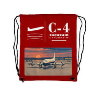 Thumbnail for Canadair C-4 Argonaut North Star - Drawstring Bag - Classic - Red