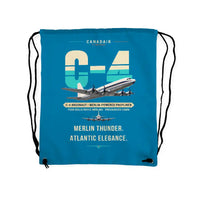 Thumbnail for Canadair C-4 Argonaut North Star - Drawstring Bag - Original - Light Blue