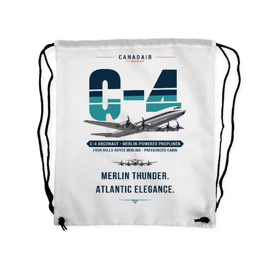 Canadair C-4 Argonaut North Star - Drawstring Bag - Original - White