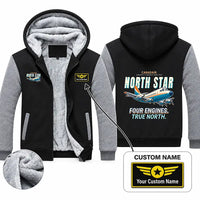 Thumbnail for Canadair C-4 Argonaut North Star Zipped Sweatshirts - Cartoon + Name - Black & Gray