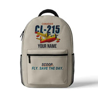 Thumbnail for Canadair CL-215 - 3D Backpack - Cartoon + Name - Beige