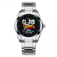 Thumbnail for Canadair CL-215 - Cartoon + Name - Stainless Steel Band - For Men