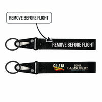 Thumbnail for Canadair CL-215 Hawk-Shaped Key Chains - Black - Cartoon - Remove Before Flight