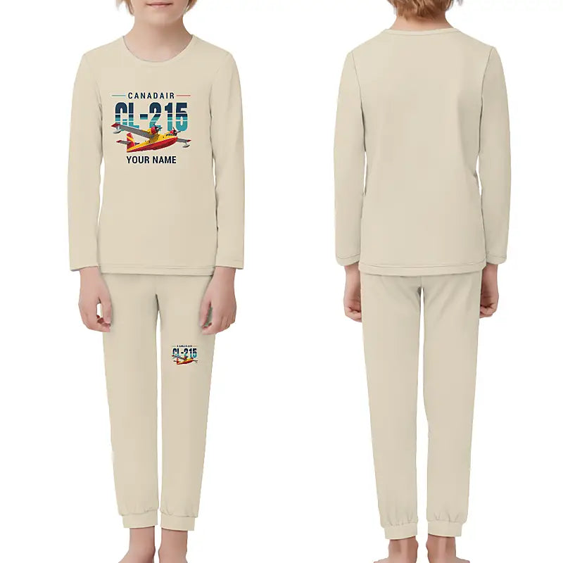 Canadair CL-215 - Children Pajamas - Original Chest + Name - Beige