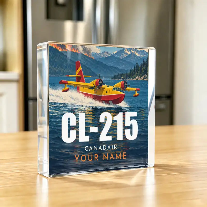 Canadair CL-215 - Crystal Ornament - 3D + Name - Kitchen