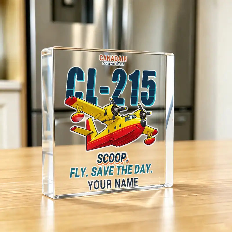 Canadair CL-215 - Crystal Ornament - Cartoon + Name - Kitchen