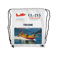 Thumbnail for Canadair CL-215 - Drawstring Bag - Classic + Name - White