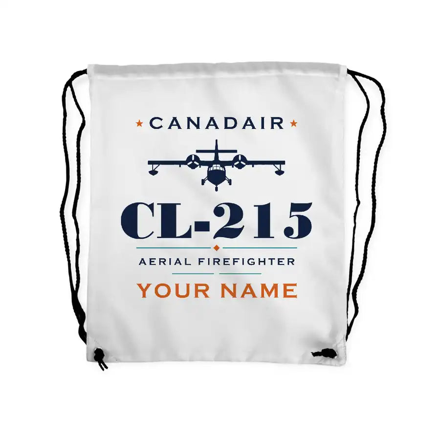 Canadair CL-215 - Drawstring Bag - Heritage + Name - White