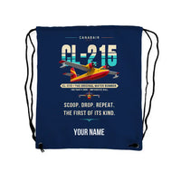 Thumbnail for Canadair CL-215 - Drawstring Bag - Original + Name - Dark Blue