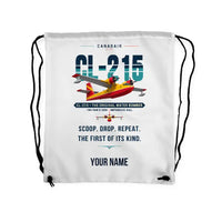 Thumbnail for Canadair CL-215 - Drawstring Bag - Original + Name - White